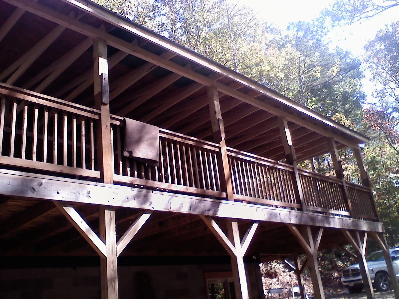 Timber framing under a new elevated porch and deck — Roof Leak Repair in Mooresboro by Roofing Brothers